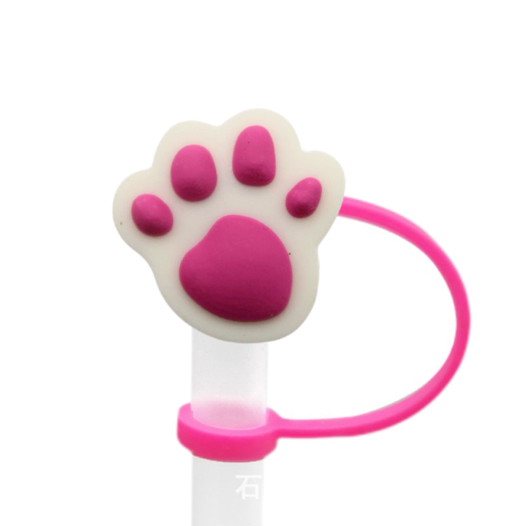 Wholesale 10pcs Paw print straw cover straw cap